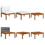 vidaXL 3-delige Loungeset met kussens massief acaciahout, Tuin en Terras, Tuinsets en Loungesets, Verzenden, Nieuw, Hardhout, Loungeset