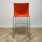 kunststof barkruk zithoogte 80 cm, oranje - chroom, Huis en Inrichting, Barkrukken, Ophalen of Verzenden, Gebruikt