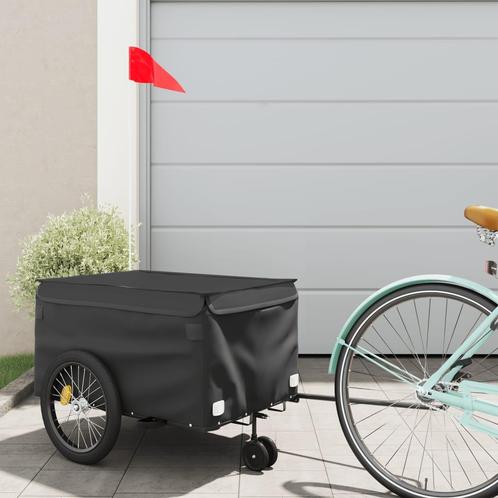 vidaXL Fietstrailer 30 kg ijzer zwart, Fietsen en Brommers, Fietsaccessoires | Aanhangers en Karren, Nieuw, Verzenden