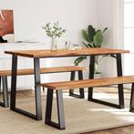vidaXL Eettafel met natuurlijke rand 140x80x75 cm massief, Huis en Inrichting, Tafels | Eettafels, Verzenden, Nieuw
