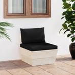 vidaXL Tuinmiddenbank met kussens pallet geïmpregneerd, Verzenden, Nieuw, Hout