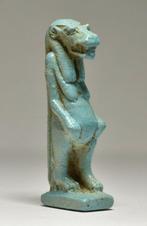 Oud-Egyptisch Faience Amulet van Godin Taweret - 48 mm