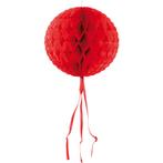 Honeycomb Bal Rood Franje 30cm, Hobby en Vrije tijd, Verzenden, Nieuw