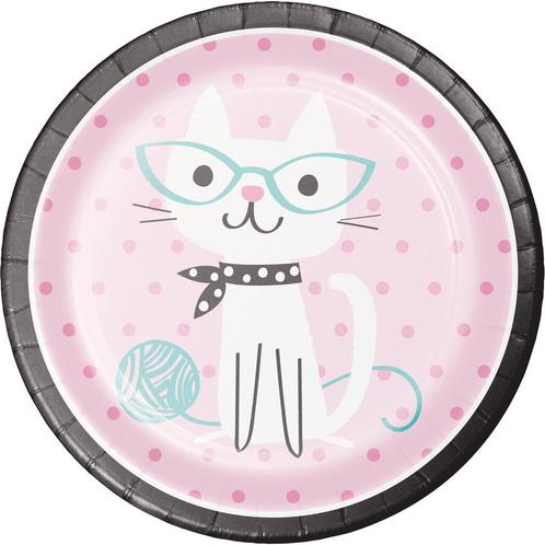 Party Cats Borden 23cm 8st, Hobby en Vrije tijd, Feestartikelen, Nieuw, Verzenden