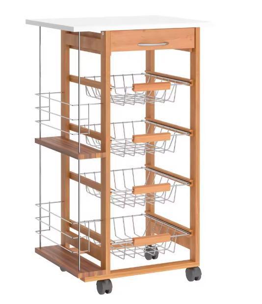 Keukenwagen met Lade, Manden & Zijrekken – 83 cm, Huis en Inrichting, Keuken | Keukenelementen, Nieuw, Verzenden
