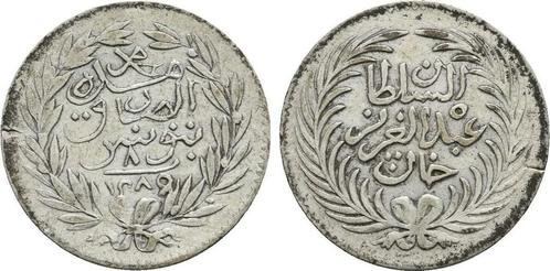 1/2 Riyal 1289 Tuerkei: Abdul Aziz, 1861-1876:, Postzegels en Munten, Munten | Europa | Niet-Euromunten, Verzenden