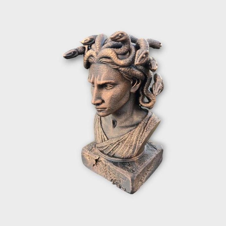 Bust of a Gorgon statue - handpainted home decor mythical lo, Verzamelen, Beelden en Beeldjes, Nieuw, Verzenden