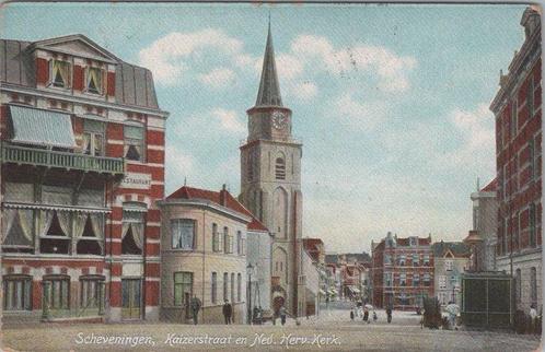 SCHEVENINGEN - Kaizerstraat en Ned. Herv. Kerk, Verzamelen, Ansichtkaarten | Nederland, Verzenden