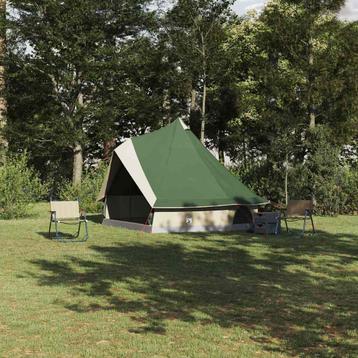 vidaXL Familie Tipi Tent met dak Groen en beige 400 x 346 x beschikbaar voor biedingen