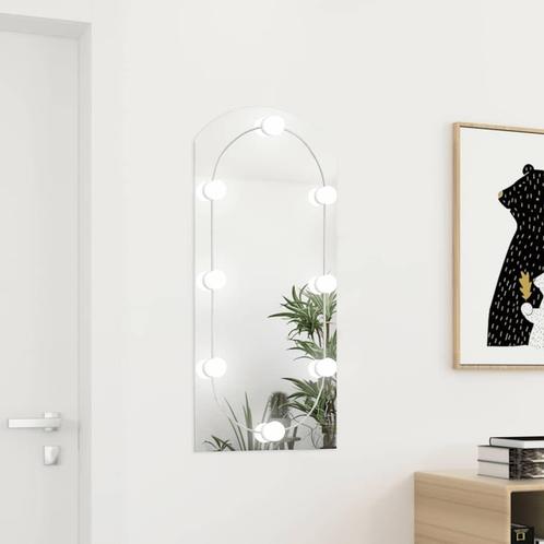 vidaXL Spiegel met LED-verlichting boog 90x45 cm glas, Huis en Inrichting, Woonaccessoires | Spiegels, Nieuw, Verzenden