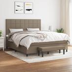 vidaXL Boxspring met matras stof taupe 160x200 cm, Verzenden, 200 cm, Stof, 160 cm