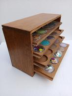 Werkgereedschap - garnituren / munten kast, Antiek en Kunst, Curiosa en Brocante