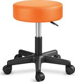 Zadelkruk - Kruk op wielen - Rolkruk - Draaikruk - Oranje -, Verzenden, Zo goed als nieuw