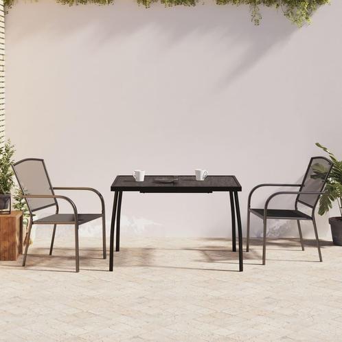 vidaXL 3-delige Tuinset staal antracietkleurig, Tuin en Terras, Tuinsets en Loungesets, Tuinset, Nieuw, 2 zitplaatsen, Rvs, Verzenden