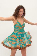 Boho zijde tuniek jurk in leuke groen en oranje kleur -, Kleding | Dames, Jurken, Nieuw