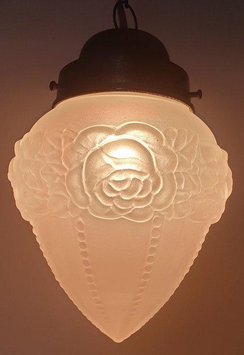 Lamp - Glas, Messing, Antiek en Kunst, Curiosa en Brocante