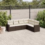 vidaXL 6-delige Loungeset met kussens poly rattan bruin, Tuin en Terras, Tuinsets en Loungesets, Verzenden, Nieuw, Loungeset