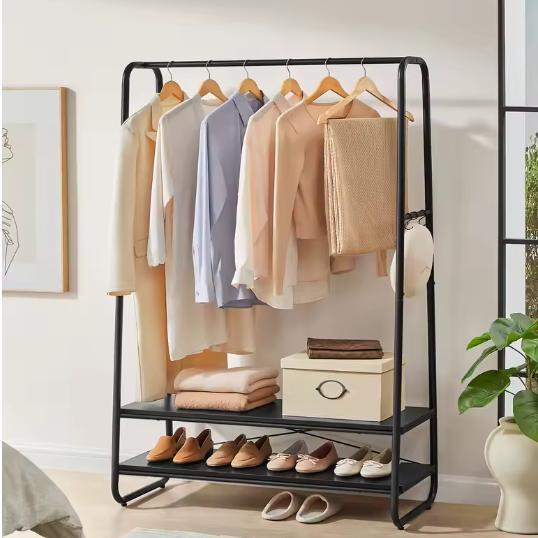 Jurkenstandaard met Planken – 6 Haken en Stevig Stalen Frame, Huis en Inrichting, Woonaccessoires | Kapstokken, Nieuw, Verzenden