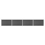 vidaXL Schuttingpanelenset 699x105 cm HKC zwart, Verzenden, Nieuw, Kunststof, 1 tot 2 meter