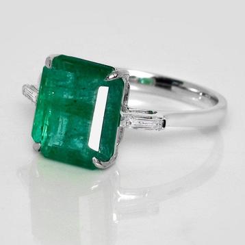 Zonder Minimumprijs - Ring - 14 karaat Witgoud, IGI 3,79 ct beschikbaar voor biedingen