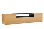 TV-bord LOFT 160 cm hangend naturel zwart - 47808, Ophalen of Verzenden, Nieuw