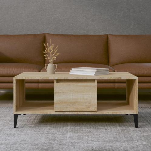 vidaXL Salontafel 90x50x36,5 cm bewerkt hout sonoma, Huis en Inrichting, Tafels | Salontafels, 50 tot 100 cm, Nieuw, Overige houtsoorten