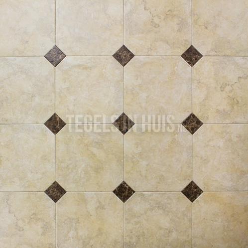 Vloertegel / wandtegel octagon marmerlook beige 20x20, Doe-het-zelf en Verbouw, Tegels, Vloertegels, Nieuw, 10 m² of meer, Keramiek