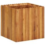 vidaXL Plantenbak verhoogd 50x50x50 cm massief acaciahout, Tuin en Terras, Verzenden, Minder dan 60 cm, Nieuw, Hout