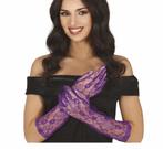 Paarse Handschoenen Kant 38cm, Verzenden, Nieuw