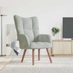 Fluweel Relaxstoel Lichtgrijs | Tweedekansje | Comfortabe..., Ophalen of Verzenden, Nieuw, Grijs