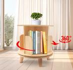 360° Draaibare Houten Boekenplank met 4 Compartimenten, Verzenden, Nieuw