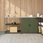 vidaXL Keukenopslag set met plank 2 pcs Olijf Groen 180 x 50, Verzenden, Nieuw