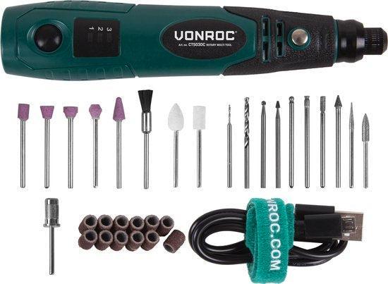 2dekans | VONROC Roterende Multitool – 4V – Incl. 31-delige, Doe-het-zelf en Verbouw, Gereedschap | Overige machines, Zo goed als nieuw