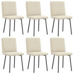 vidaXL Eetkamerstoelen 6 st kunstleer crèmekleurig, Huis en Inrichting, Stoelen, Verzenden, Nieuw