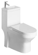 Aqualine Hygie rimfree staand toilet met wastafel wit, Nieuw, Ophalen of Verzenden