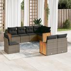 vidaXL 8-delige Loungeset met kussens poly rattan grijs, Tuin en Terras, Verzenden, Nieuw, Rotan, Loungeset