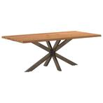 vidaXL Eettafel met natuurlijke rand massief eikenhout, Huis en Inrichting, Tafels | Eettafels, Verzenden, Nieuw