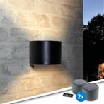 Solar LED wandlamp  Emme rond - Voordeelset van 2, Zonne-energie, Verzenden, Minder dan 50 watt, Wandlamp
