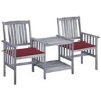 vidaXL Tuinstoelen met tafeltje en kussens massief, Tuin en Terras, Verzenden, Nieuw, Hardhout, Tuinset