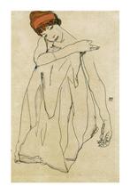 Kunstdruk Egon Schiele - Die Tänzerin 50x70cm, Huis en Inrichting, Woonaccessoires | Schilderijen, Tekeningen en Foto's, Verzenden