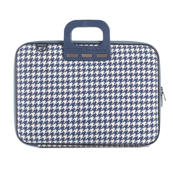 Bombata 15 inch Laptoptas Pied de Poule - Stof - Blauw, Computers en Software, Laptoptassen, Nieuw, Verzenden