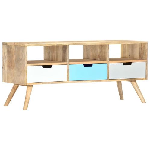 vidaXL Tv-meubel 110x35x48 cm massief mangohout, Huis en Inrichting, Kasten | Televisiemeubels, 25 tot 50 cm, Nieuw, Overige houtsoorten