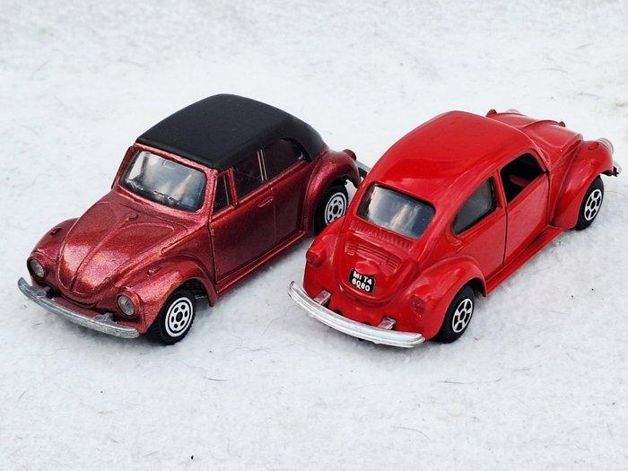 Polistil 1:43 - Modelauto (2) - Volkswagen kever - Cabriolet, Hobby en Vrije tijd, Modelauto's | 1:5 tot 1:12