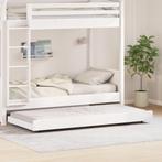 vidaXL Uitklapbed met Wielen Wit 100x200 cm Massief, Huis en Inrichting, Slaapkamer | Bedden, 100 cm, Eenpersoons, Verzenden, Wit