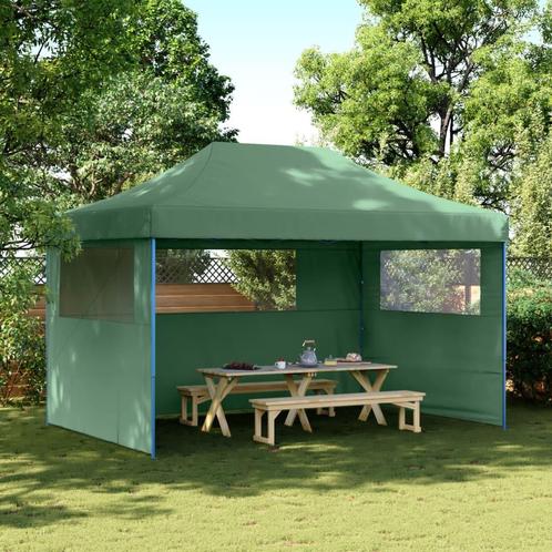 vidaXL Partytent inklapbaar pop-up met 3 zijwanden groen, Tuin en Terras, Partytenten, Nieuw, Verzenden