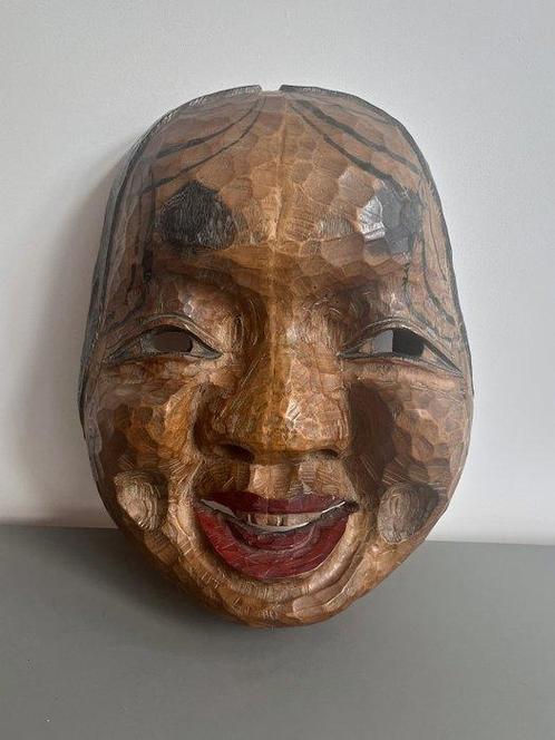 Dansmasker - Hout - Hyottoko  en Okame  maskers, Antiek en Kunst, Antiek | Overige Antiek
