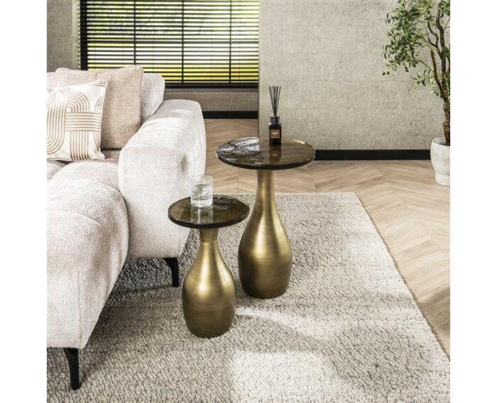 Bijzettafel druppel S Eclips - Goud antiek finish, Huis en Inrichting, Tafels | Bijzettafels, Nieuw, Ophalen of Verzenden