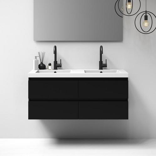 Meubelset Aquasplash Solution 120 Mat Zwart 4 Lades Met, Huis en Inrichting, Badkamer | Badkamermeubels, 25 tot 50 cm, Wasbak of Wastafel
