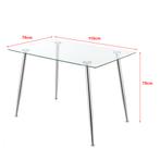 [en.casa] Glazen tafel Hyrynsalmi 75x110x70 cm chroom en tra, Verzenden, Nieuw