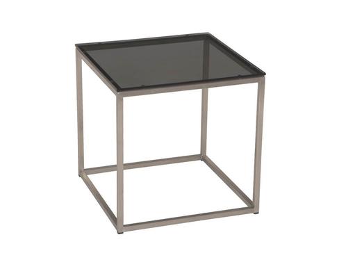 Stern bijzettafel RVS/Glas - Zwart, Tuin en Terras, Tuintafels, Ophalen of Verzenden